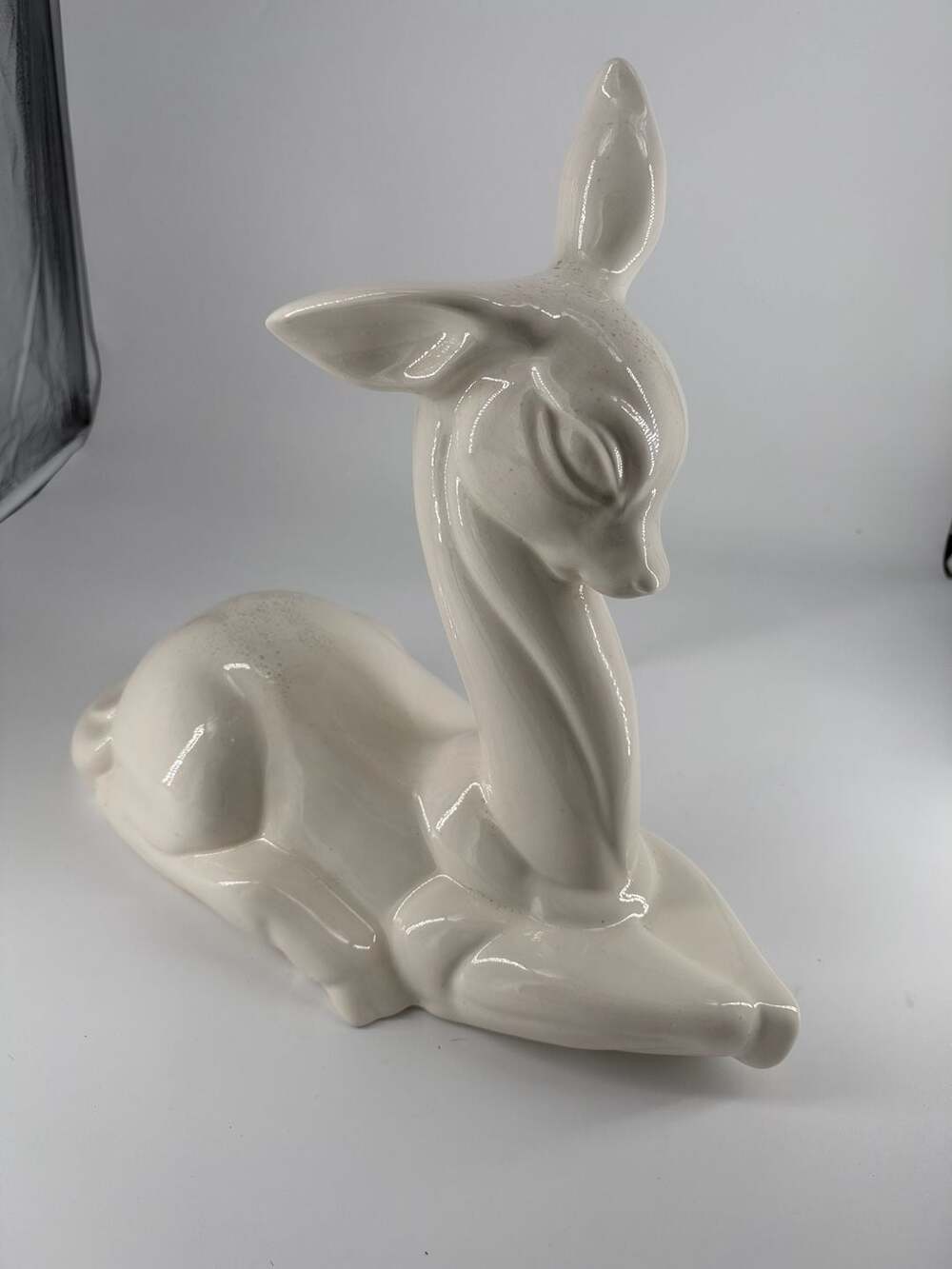 Vintage Art Deco Ceramic Sitting Deer Figurine
